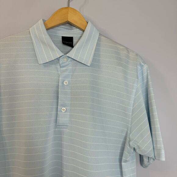 Dunning Golf Striped Performance Polo Shirt Short Sleeve Men's Medium - Picture 5 of 7